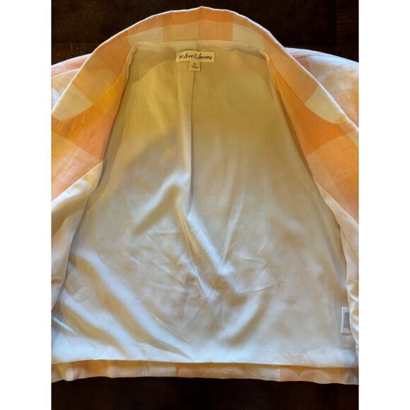 For Love & Lemons Blazer Women Medium Orange Tangerine Cropped Eugenie Coat - Picture 9 of 11